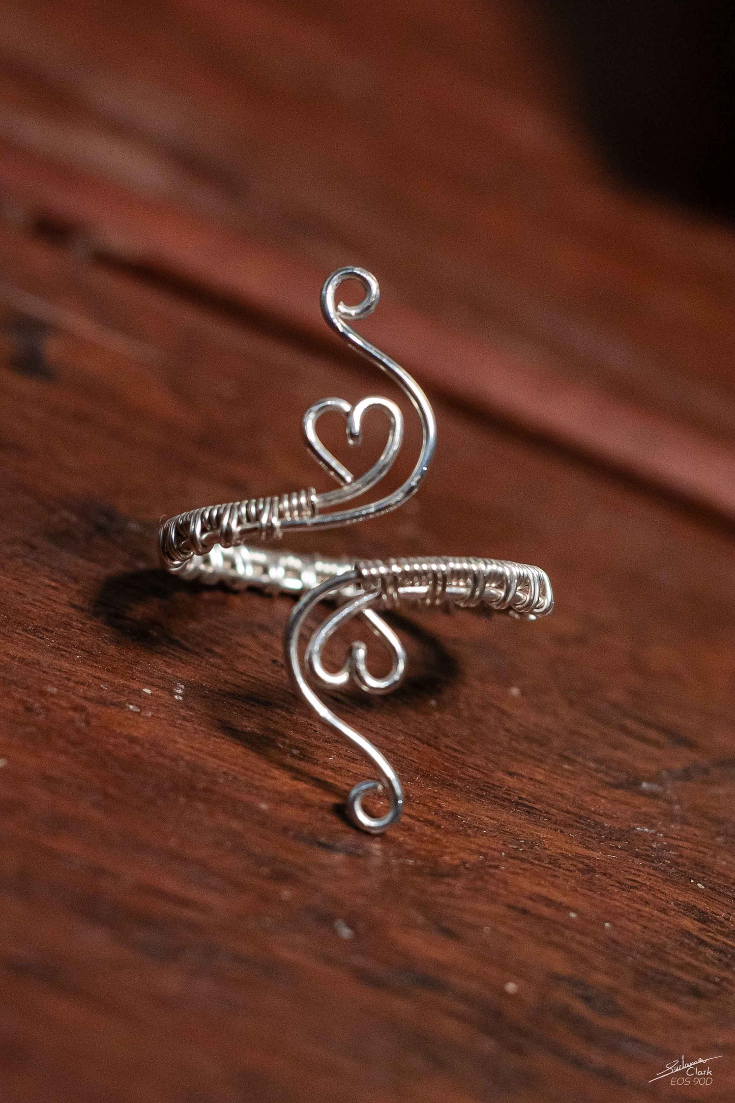 Ring Love Heart Swirly 'S'